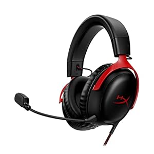 HyperX Cloud III Gaming-Headset Kabelgebunden – 53-mm-Treiber, Memory Foam, DTS, Noise-Cancelling Mikrofon, USB-C/USB-A/3, 5mm, für PC, PS5, PS4, Xbox, Switch, Mac – Schwarz/Rot
