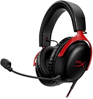 HyperX Cloud III – Kabelgebundenes Gaming-Headset, PC, PS5, Xbox Series X|S, abgewinkelte 53mm-Treiber, DTS, Memory-Schaum, Stabiler Rahmen, ultraklares 10mm-Mikrofon, USB-C, USB-A, 3,5mm