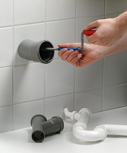 Jašek za čiščenje cevi Meister Ø 6 mm x 3 m - fleksibilna spirala s kleščami - okolju prijazna rešitev za trdovratne zamašitve / odtočna spirala / spirala za čiščenje cevi / čistilo za cevi / 9405300, 1 kos (paket 1)