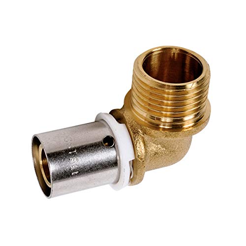 Raccord PER coudé 90° à sertir M 3/8 Ø 12 mm PB tub