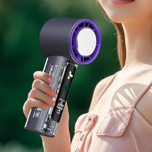 Ventilador portátil de mano recargable de 100 velocidades con pantalla LED 4
