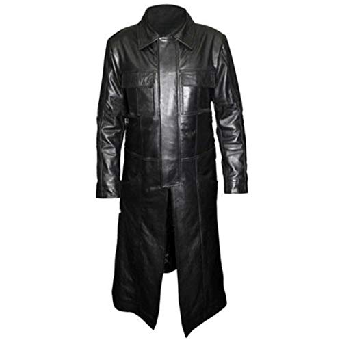 Men's The Punisher Frank Castle Thomas Jane Leather Trench Coat Black