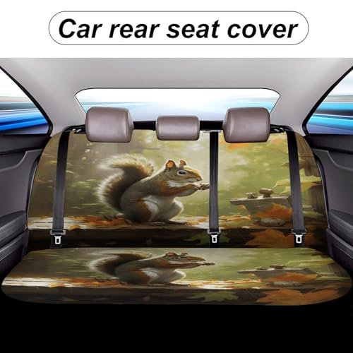 Funda para asiento trasero de coche lavable con diseño de ardilla para proteger tu SUV 5