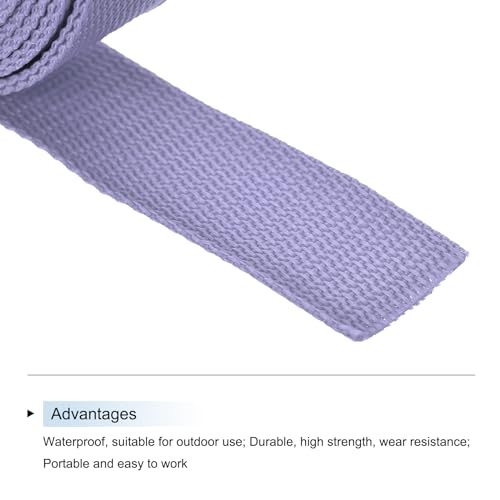 Image of MECCANIXITY Lightweight Polypropylene Webbing Strap 1.5 inch 10 Yard Backpack Strapping Band Purple for Outdoor Luggage Cargo Straps