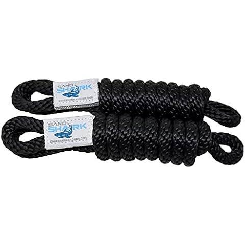 Fender Lines 2 Pack Black Premium Double Braided Nylon 5'x 3/8" Boat Fender Lines with Eyelet on one end so You Don't Have to Worry About Tying Knots. Strong, Soft, Durable, UV Resistance. Cover