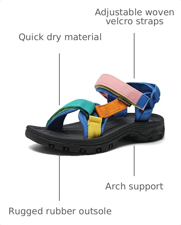 Image of Women's Hiking Sport Sandals Water Outdoor Athletic Shoes With Arch Support Adjustable Velcro Beach Shoes