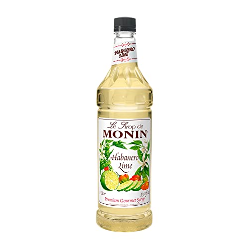 Monin - Habanero Lime Syrup | Premium Syrup for Beers, Cocktails & More | Clean Label with No Artificial Flavors, No Artificial Preservatives (BPA-Free Glass Bottle, 750 ml)