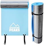ADVENTURE PEAKS Camping Mat Water Resistant EVA Foam Exercise Mat Extra Thick 0.6 CM Lightweight Yoga Mats with Elastic Straps Ideal for Exercise, Camping & Travelling (Blue with Silver Foil)