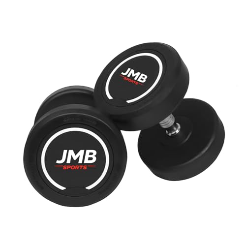 Image of JMB Professional Round Rubber Dumbbells | Home Gym Equipment for Men & Women | Full Body Workout Dumbbell Set for Home Exercise & Strength Training (2.5Kg Pair)