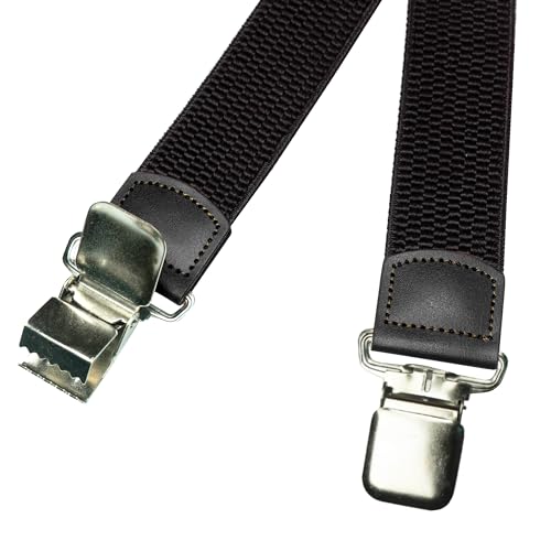 JEMYGINS Mens Suspender with Very Strong Metal Clips 3.8cm Wide Heavy Duty Suspender