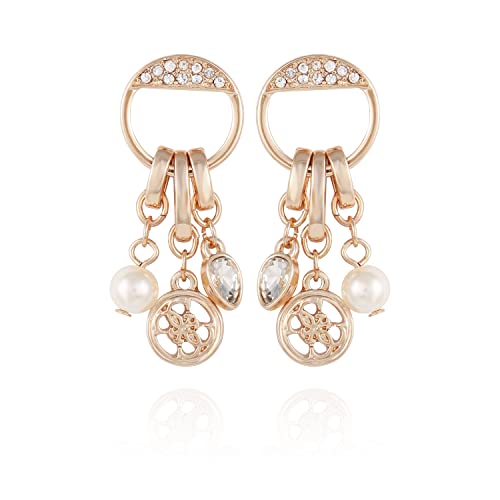 Boucles d'oreilles pendantes dorées GUESS avec pierres de cristal scintillantes