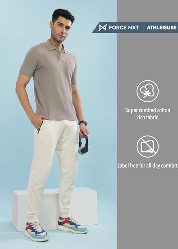 Image of Force NXT Polo Neck T-Shirt for Men Pack of 1 | Regular Fit T-Shirt for Men | Premium Super Combed Rich Cotton Polo Shirt | Men's Ultra Soft Half Sleeve T-Shirt