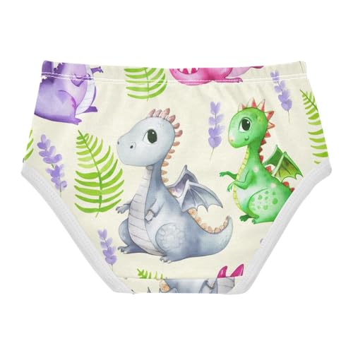 Girls Underwear Toddler 2t Cotton Girl Panties Cute Animals Briefs Underpants Cute Cartoon Dragons Beige2