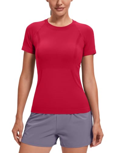 Image of MathCat Seamless Short Sleeve Workout Tops for Women