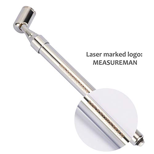 Image of MEASUREMAN Heavy Duty Large Bore Dual Head Truck Tire Gauge, 360 Swivel Chuck, Solid Brass Body, Aluminum Slide,Range 10-150psi