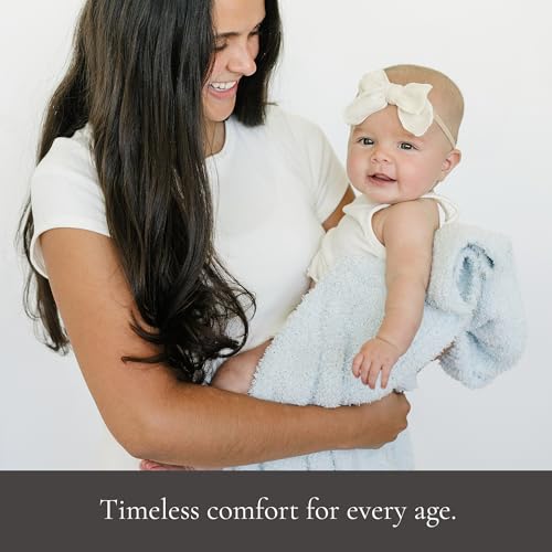 Image of SARANONI Bamboni Luxury Baby Blanket | Cozy & Soft Plush Receiving Blankets | Perfect for Girls & Infant Baby Boy Blankets | Sky Blue - 30 inch x 40 inch