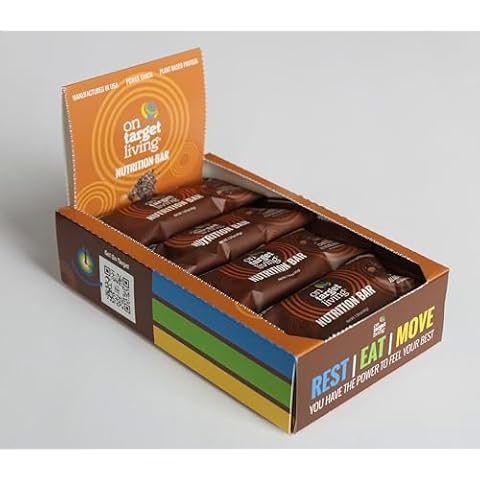 On Target Living Chocolate Almond Butter Nutrition Bar - Healthy Snack with Almonds, Dates, Honey, Dark Chocolate, and Superfoods - 12-Pack Cover