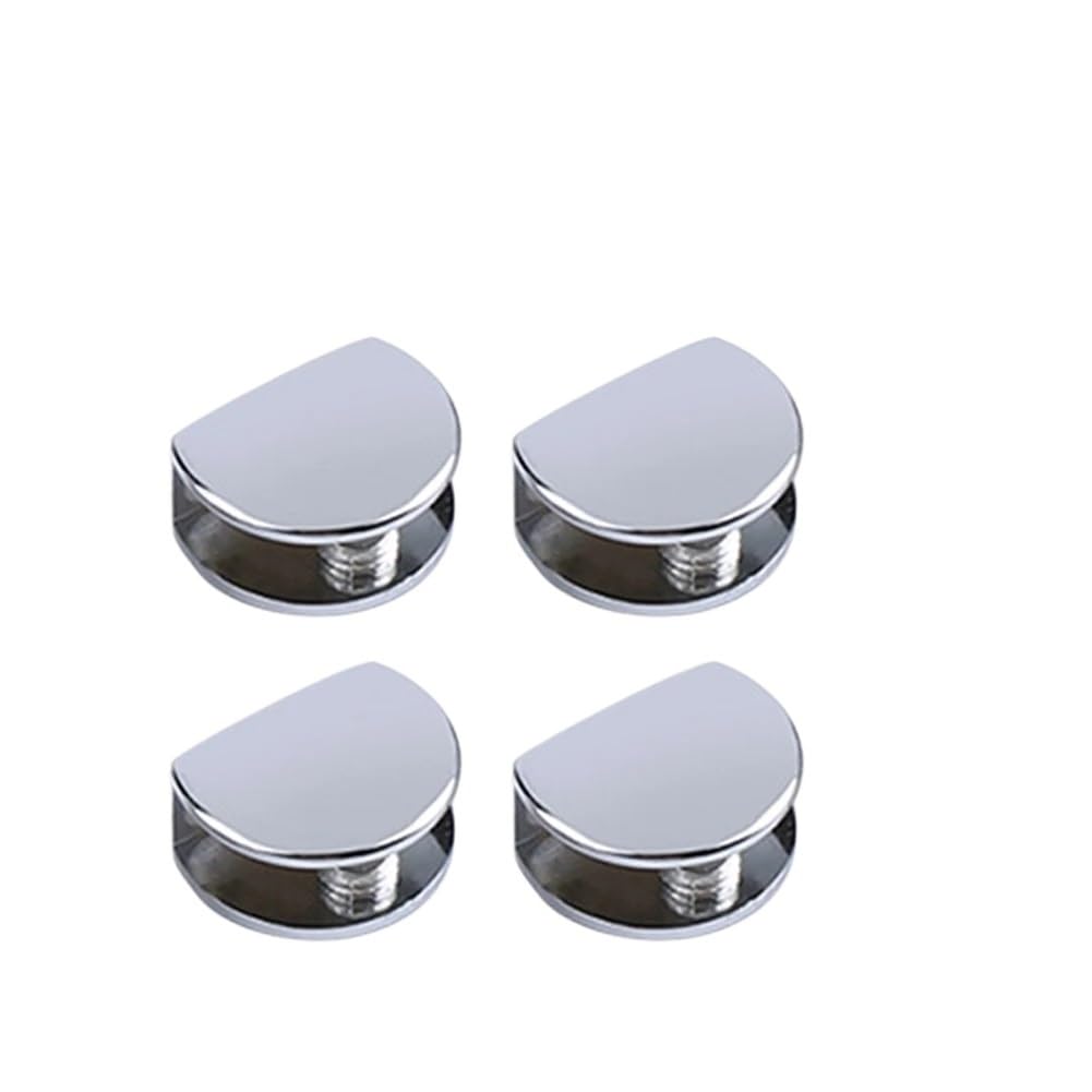 Udhsnjzg One Color Glass Clamps 4Pcs Glass Clamp Mirror Fixing Clips Holder Bathroom Support Clip Zinc Alloy For 6-12Mmthick Furniture Hardware(L)