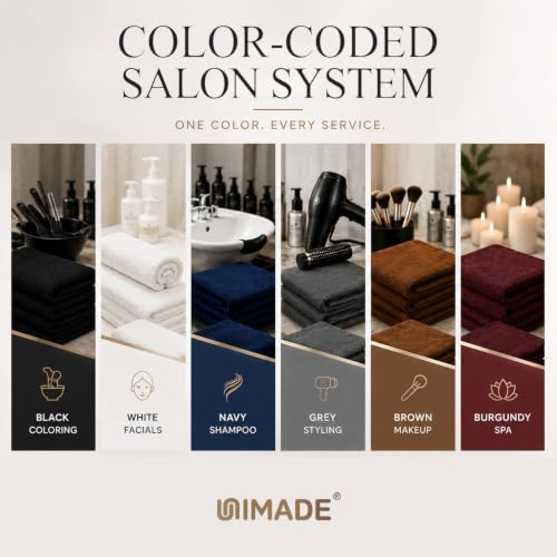 Image of UNIMADE Salon Towels 48 Pack, Microfiber Barber Towels Bulk, (16x29 inches) Hair-Drying Cloth Super Soft Hand Cloth for Gym, Bath, Spa Use and Home Beauty Care(Not Bleach Proof) - Multicolor