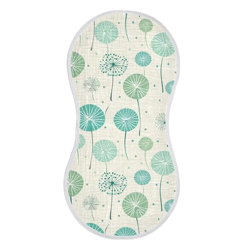 Beige Dandelion Cotton Burp Cloths Good Absorbent washcloths for Unisex Set of 2, 22x11in2
