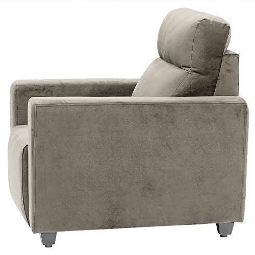 Image of Wakefit Sofa Set | 3 Year Warranty | Sofa 1 Seater, 1 Seater Sofa for Living Room, Wooden Sofa Set, Sofa Set Single Seater - Belize(Fabric-Velvet : Stone)