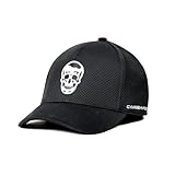 Gymreapers Baseball Hats and Caps for Men | Lightweight Fitted Hats for Running, Workouts, Gym and Outdoor Sports | Polyester Made Moisture Wicking Adapt Caps (Black/White)
