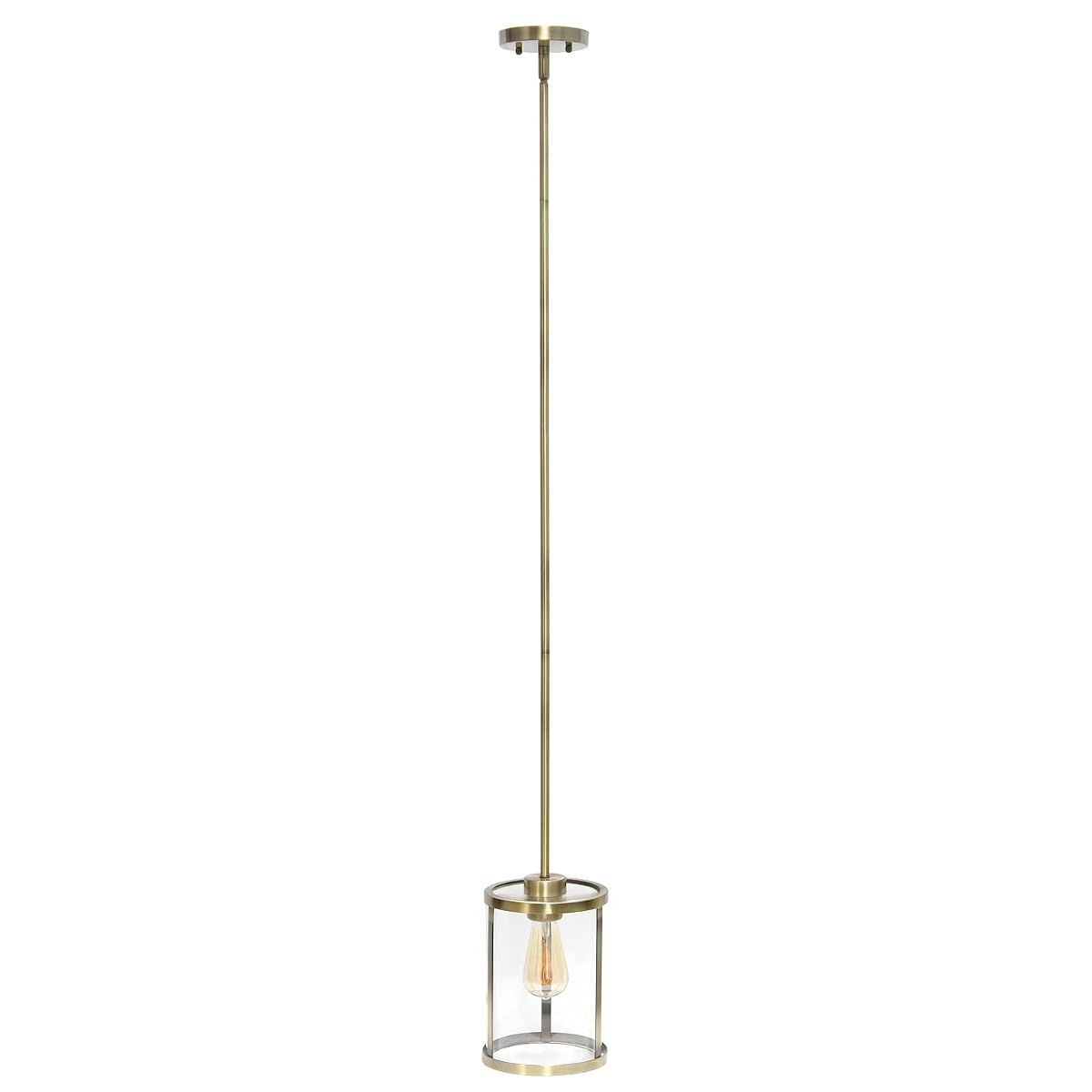 Elegant Designs PT1010-ABS Ceiling Pendant Light, Antique Brass
