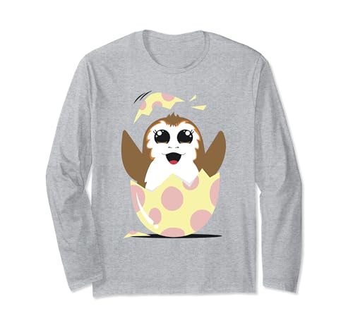 T-shirt Star Wars Porg à manches longues motif œuf de Pâques pour adulte