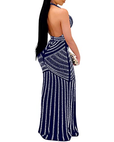 Image of PORRCEY Women's Sexy Rhinestone Mesh See Through Party Night Prom Dress