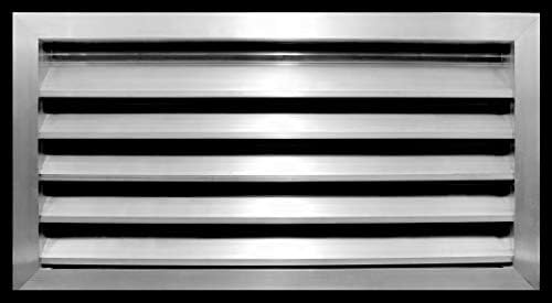 HVAC Premium 24"W x 12"H Aluminum Exterior Gable Louver Vent for Walls & Crawlspace - Weather-Resistant Air Grille with Screen Mesh - [Outer Dimensions 25.75"W x 13.75"H]