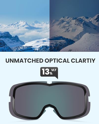 OutdoorMaster Owl Ski Goggles OTG, Snow Snowboard Goggles for Men Women Youth, Anti-Fog, 100% UV Protection - Image 2