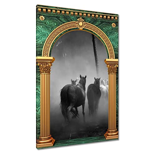 Tableau un troupeau de chevaux sauvages sur toile pour habiller un grand mur vide
