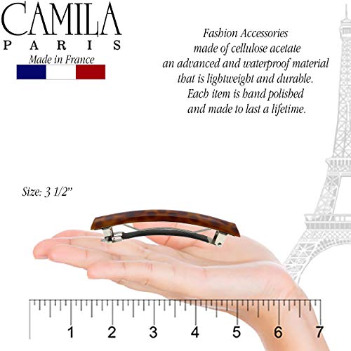 Camila Paris Mp999 French Hair Barrette Clip For Girls, Polka Dots, Rubberized Metal Clasp Strong Hold Grip Hair Clips For Women, No Slip Durable And Styling Girls Hair Accessories, Made In France #TOP2