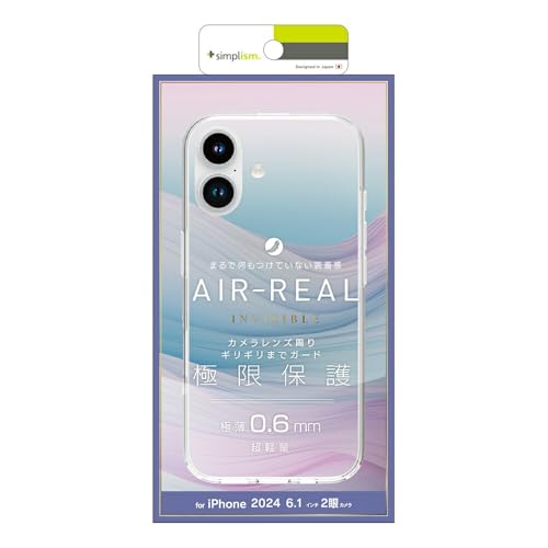 Simplism VvY iPhone 16 [AIR-REAL INVISIBLE] ݌v ɔyʃP[X TR-IP24M2-ARPSL-CL