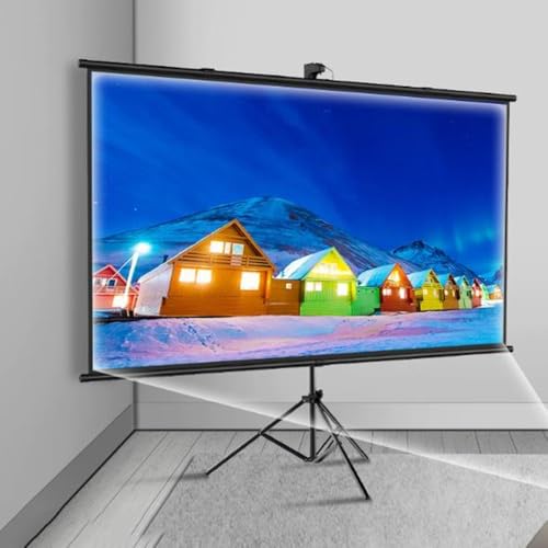 DAQXYH Écran De Projection Manuel Portable, 60/72 Pouces Écran De Projection Mural pour Intérieur Et Extérieur, Écran De Projection Vidéo sur Pied 4K...