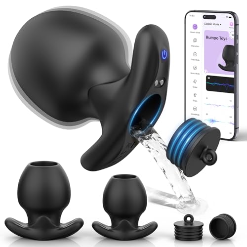 3PCS Butt Plug Vibrator - Sensory Exploration Anal Dilator kit Anal Plug with 10 Vibrating Prostate Toy Hollow Plug Tunnel Anal Speculum T Base Douche Enema Adult Sex Toys for Man Women & Couple