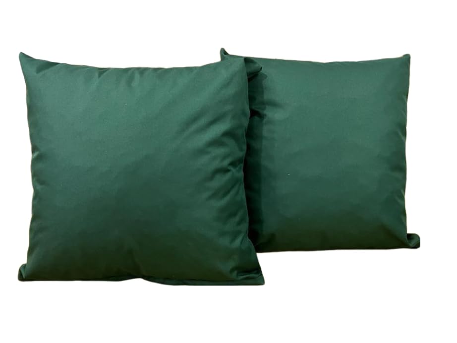 Crescent Textile Waterproof Outdoor Garden Furniture Seat Cushion 45x45cm Decorative Throw Pillow Shredded Foam Filled for Garden Sofa Livingroom Chair Bedroom Tent Park Patio (2, Green)