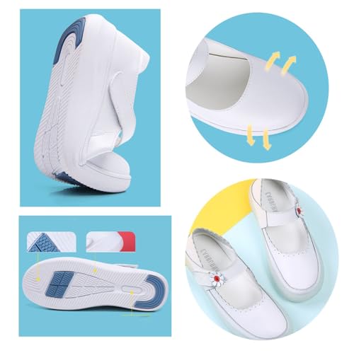 Spring Summer Adjustable Breathable Non-Slip Soft Bottom Nurse Shoes, Arch Support Women's Breathable Moccasins Shoes, Leather Loafers, for Mother Day Birthday Anniversary3