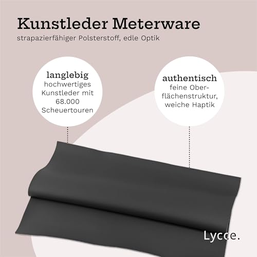 Lycce Kunstleder Meterware Restposten dunkelgrau laufende Meter x 140cm