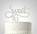 Rubies & Ribbons Sweet 16 Metal with Rhinestones Birthday Cake Topper Bling Party Decoration with Gift Box (Silver)