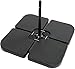 MaxxGarden Pied de Parasol - Ensemble de 4 Poids pour Supports de Parasol | Éléments 50 x 50 x 7.5 cm | A remplir d'eau ou de Sable jusqu'à 60kg
