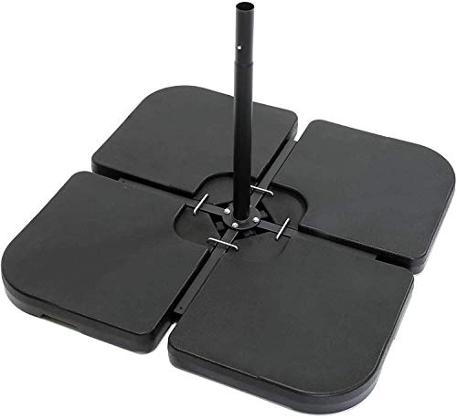 MaxxGarden Pied de Parasol - Ensemble de 4 Poids pour Supports de Parasol | Éléments 50 x 50 x 7.5 cm | A remplir d'eau ou de Sable jusqu'à 60kg