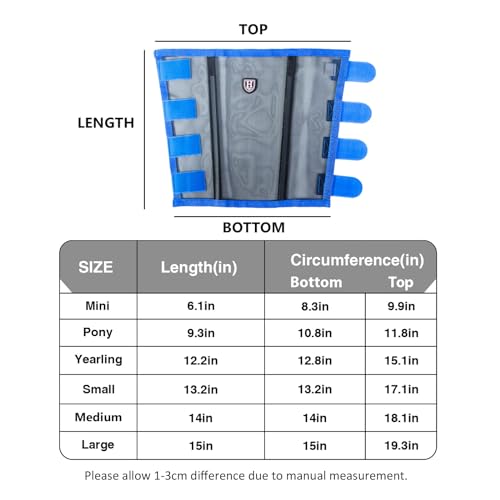 Harrison Howard Loose-Fitting No Hassle Leg Protection Comfortable Fly Boots For Horse (Set Of 4) Blue Yearling thumb #7