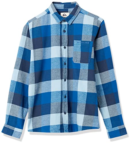Quiksilver Boys' Motherfly Youth Flannel Shirt, Airy Blue Motrherfly, Xs/8 #TOP14