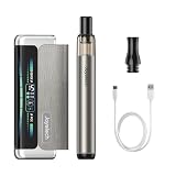 JOYETECH eRoll Slim Pro Vape Kit Cigarette Électronique 2000 mAh Powerbank Chargement magnétique sans fil Écran LCD incurvé HD Starter Kit sans Nicotine sans Tobac sans e liquid Argent