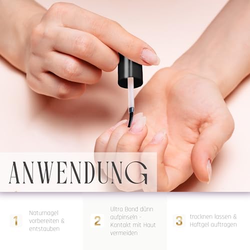 Ultra Bond für Gelnägel & Acrylnägel als Haftvermittler gegen Liftings mit verstärkter Haftung durch aufstellen der Schwitzschicht 15ml · Lynis-Nailshop.de