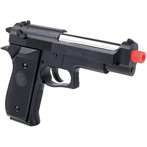 Game Face GFRAP22B Recon Combat Spring-Powered Airsoft Pistol, Black/Earth Cover