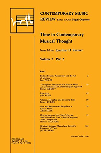Time in Contemporary Musical Thought (Contemporary Music Review)