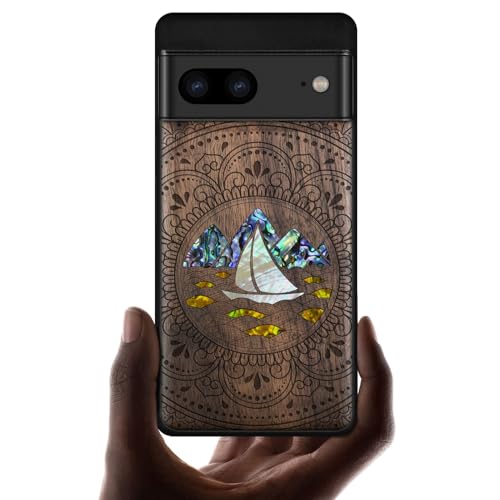 Coque Google Pixel 7 antichoc avec bumper de protection et dos en bois naturel