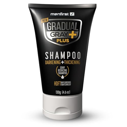 MENFIRST - Gradual Gray PLUS Shampoo - Darkening + Thickening - Hair Dye Shampoo, Intense Pigment,...